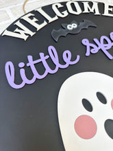 Load image into Gallery viewer, Welcome Little Spooks Halloween Door Hanger