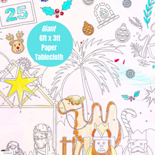 Load image into Gallery viewer, Nativity Coloring Tablecloth | Christmas Family Activity