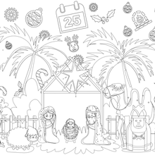Load image into Gallery viewer, Nativity Coloring Tablecloth | Christmas Family Activity