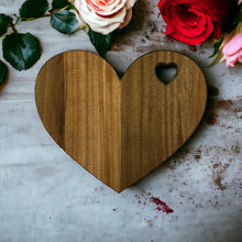 Load image into Gallery viewer, Personalized Wood Valentine Heart Cheese Board Set