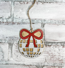 Load image into Gallery viewer, Coquette Bow Disco Ball Ornament