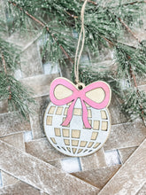 Load image into Gallery viewer, Coquette Bow Disco Ball Ornament