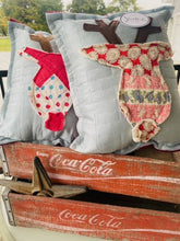 Load image into Gallery viewer, Handmade Christmas Reindeer Vintage Quilt Pillow
