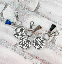 Load image into Gallery viewer, Soccer Mom & Dad Acrylic Tassel Keychain