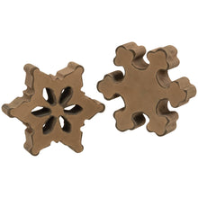 Load image into Gallery viewer, Antiqued Wooden Chunky Snowflake, Set of 2 Assorted