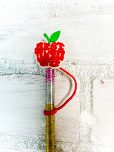 Load image into Gallery viewer, Pencil Straw with Teacher Topper