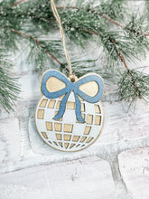 Load image into Gallery viewer, Coquette Bow Disco Ball Ornament