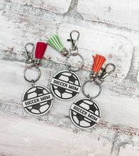 Load image into Gallery viewer, Soccer Mom & Dad Acrylic Tassel Keychain