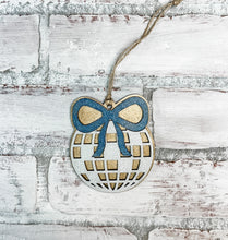 Load image into Gallery viewer, Coquette Bow Disco Ball Ornament