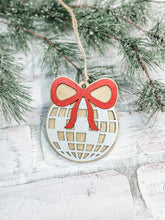 Load image into Gallery viewer, Coquette Bow Disco Ball Ornament