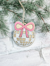 Load image into Gallery viewer, Coquette Bow Disco Ball Ornament
