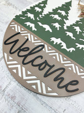 Load image into Gallery viewer, Welcome Snowy Pine Trees Door Hanger