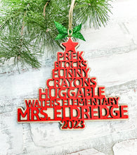 Load image into Gallery viewer, Teacher Christmas Tree Ornament - Personalized Gift