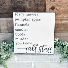 Load image into Gallery viewer, Fall Stuff Wood Sign