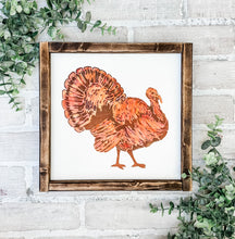 Load image into Gallery viewer, Watercolor Turkey Framed Sign