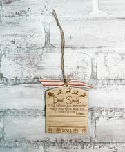 Load image into Gallery viewer, Desr Santa Handwriting Keepsake Christmas Ornament - Personalized
