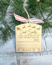 Load image into Gallery viewer, Desr Santa Handwriting Keepsake Christmas Ornament - Personalized