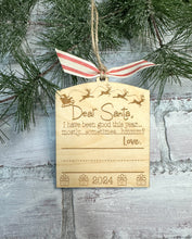 Load image into Gallery viewer, Desr Santa Handwriting Keepsake Christmas Ornament - Personalized