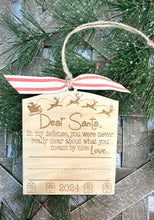 Load image into Gallery viewer, Desr Santa Handwriting Keepsake Christmas Ornament - Personalized