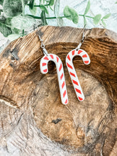Load image into Gallery viewer, Candy Cane Acrylic Earrings