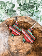 Load image into Gallery viewer, Christmas Serape Texas Acrylic Earrings