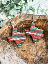 Load image into Gallery viewer, Christmas Serape Texas Acrylic Earrings