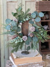 Load image into Gallery viewer, Bower Breeze Eucalyptus Candle Ring - Christmas Greenery - Winter Decor