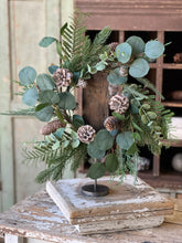 Load image into Gallery viewer, Bower Breeze Eucalyptus Candle Ring - Christmas Greenery - Winter Decor