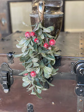 Load image into Gallery viewer, Crystalline Mistleberry Mini Drop - Christmas Greenery - Winter Decor