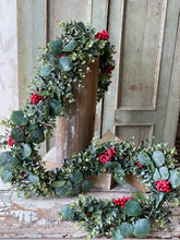 Load image into Gallery viewer, Harlequin Eucalyptus Garland - Christmas Greenery - Winter Decor