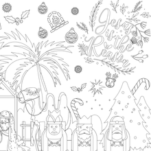 Load image into Gallery viewer, Nativity Coloring Tablecloth | Christmas Family Activity