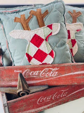 Load image into Gallery viewer, Handmade Christmas Reindeer Vintage Quilt Pillow