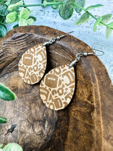 Load image into Gallery viewer, Leopard Football Teardrop Earrings