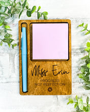 Load image into Gallery viewer, Personalized Pen & Sticky Note Pad Holder