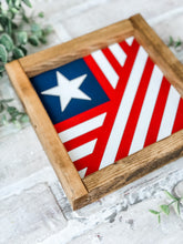 Load image into Gallery viewer, Patriotic Flag Quilt Framed Sign