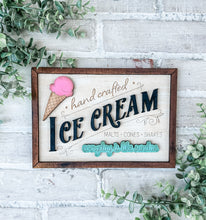 Load image into Gallery viewer, 3D Ice Cream Wood Sign
