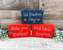 Load image into Gallery viewer, Rustic Patriotic Shelf Sitter - Tiered Tray Decor