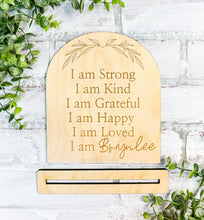 Load image into Gallery viewer, Personalized Affirmations Shelf Sitter Sign