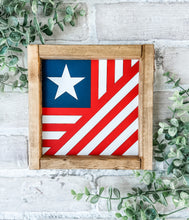Load image into Gallery viewer, Patriotic Flag Quilt Framed Sign