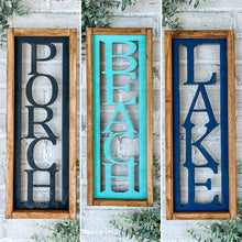 Load image into Gallery viewer, Porch Beach Lake Framed Sign