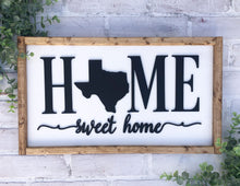Load image into Gallery viewer, 3D Personalized State Home Sweet Home Sign Farmhouse Framed Sign
