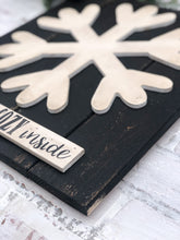 Load image into Gallery viewer, Rustic 3D Baby It's Cozy Inside Planked Vintage Snowflake Sign