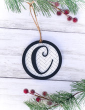 Load image into Gallery viewer, Personalized Monogram Herringbone Christmas Tree Ornament