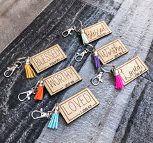 Load image into Gallery viewer, God's Promises Tassel Keychain - Wood Keychains - Gift - Inspirational