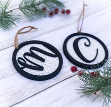 Load image into Gallery viewer, Personalized Monogram Herringbone Christmas Tree Ornament