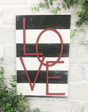 Load image into Gallery viewer, 3D Modern LOVE Striped Rustic Wood Sign - Valentine's Day Decor