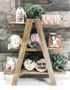 3D  Shake Your Cottontail Bunny Tiered Tray Set - Spring - Seasonal Decor - Easter Decoration