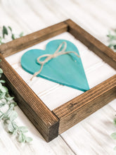 Load image into Gallery viewer, Heart Sign - Framed Rustic Farmhouse Shelf Sitter