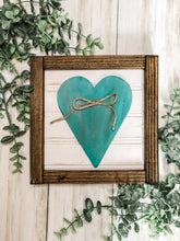 Load image into Gallery viewer, Heart Sign - Framed Rustic Farmhouse Shelf Sitter