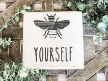 Load image into Gallery viewer, Bee Positive Affirmation Shelf Sitter Blocks - Gift - Rustic Decor